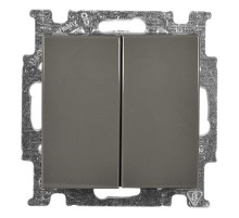 1012-0-2177 Basic 55 Выключатель двухклавишный (шато-черный) 