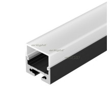 Профиль с экраном SL-LINE-2011M-2500 BLACK+OPAL SQUARE (arlight, Алюминий)