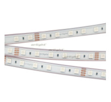 Лента RTW 2-5000P 24V RGB 2x (5060, 300 LED, LUX) (arlight, 14.4 Вт/м, IP66)