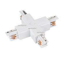 Коннектор крестовой LGD-4TR-CON-X-WH (C) (arlight, IP20 Пластик, 3 года)