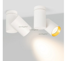 Светильник SP-POLO-SURFACE-TURN-R85-15W Warm3000 (WH-GD, 40 deg) (arlight, IP20 Металл, 3 года)