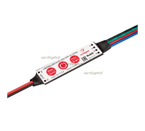 Контроллер SMART-MINI-RGB (12-24V, 3x1.5A) (arlight, IP20 Пластик, 5 лет) Контроллер SMART-MINI-RGB (12-24V, 3x1.5A) (arlight, IP20 Пластик, 5 лет)