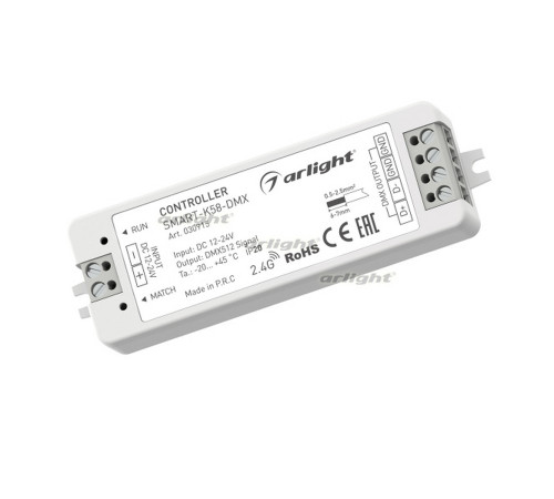 Контроллер SMART-K58-DMX (12-24V, 2.4G) (Arlight, IP20 Пластик, 5 лет) Контроллер SMART-K58-DMX (12-24V, 2.4G) (Arlight, IP20 Пластик, 5 лет)