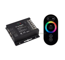 Контроллер ARL-OVAL-RGB Black (12-24V, 3x10A, ПДУ Овал, RF, RJ45) (arlight, IP20 Металл, 3 года)