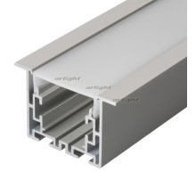 Профиль с экраном S2-LINIA55-F-2500 ANOD+OPAL (arlight, Алюминий)