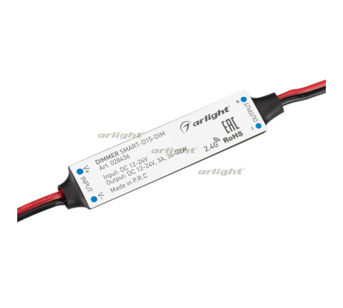 Диммер SMART-D15-DIM (12-24V, 1x3A, 2.4G) (arlight, IP20 Пластик, 5 лет) Диммер SMART-D15-DIM (12-24V, 1x3A, 2.4G) (arlight, IP20 Пластик, 5 лет)