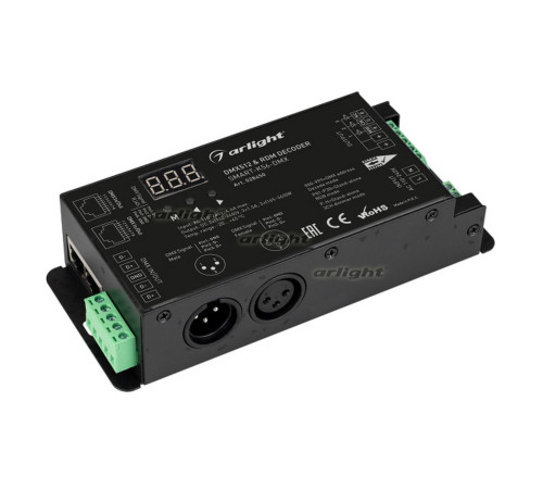 Декодер SMART-K56-DMX (230V, 3x1.5A, XLR3, 2.4G) (arlight, IP40 Металл, 5 лет) Декодер SMART-K56-DMX (230V, 3x1.5A, XLR3, 2.4G) (arlight, IP40 Металл, 5 лет)