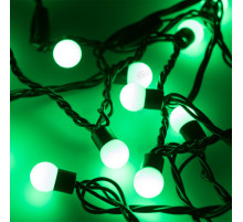 Светодиодная гирлянда ARD-BALL-CLASSIC-D17.5-10000-BLACK-100LED GREEN (230V, 7W) (Ardecoled, IP65)