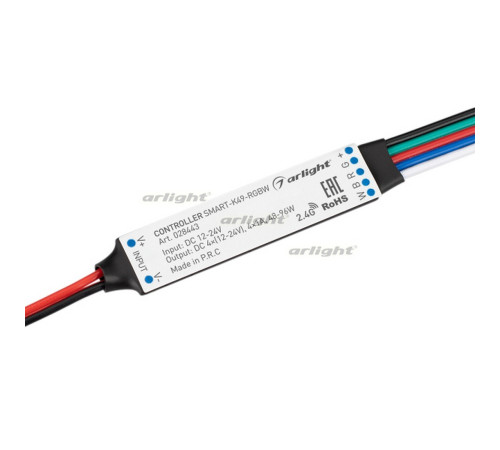 Контроллер SMART-K49-RGBW (12-24V, 4x1A, 2.4G) (arlight, IP20 Пластик, 5 лет) Контроллер SMART-K49-RGBW (12-24V, 4x1A, 2.4G) (arlight, IP20 Пластик, 5 лет)