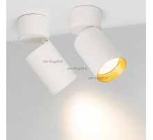 Светильник SP-POLO-SURFACE-FLAP-R85-15W Warm3000 (WH-GD, 40 deg) (Arlight, IP20 Металл, 3 года)