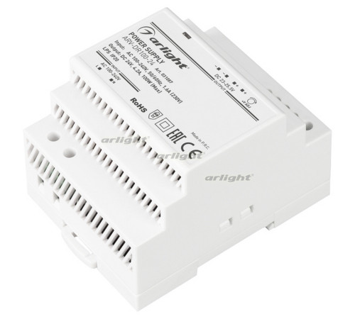 Блок питания ARV-DR100-24 (24V, 4.2A, 100W) (Arlight, IP20 DIN-рейка) Блок питания ARV-DR100-24 (24V, 4.2A, 100W) (Arlight, IP20 DIN-рейка)