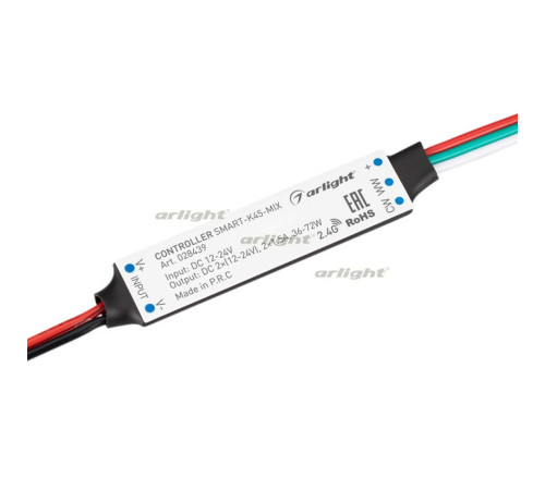 Контроллер SMART-K45-MIX (12-24V, 2x1.5A, 2.4G) (arlight, IP20 Пластик, 5 лет) Контроллер SMART-K45-MIX (12-24V, 2x1.5A, 2.4G) (arlight, IP20 Пластик, 5 лет)