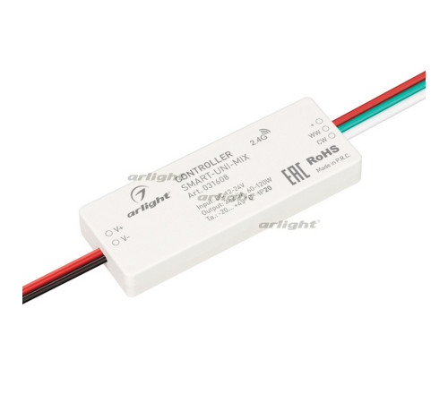 Контроллер SMART-UNI-MIX (12-24V, 2x2.5A, 2.4G) (arlight, IP20 Пластик, 5 лет) Контроллер SMART-UNI-MIX (12-24V, 2x2.5A, 2.4G) (arlight, IP20 Пластик, 5 лет)