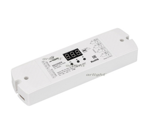 Декодер SMART-K16-DMX (12-24V, 4x5A) (arlight, IP20 Пластик, 5 лет) Декодер SMART-K16-DMX (12-24V, 4x5A) (arlight, IP20 Пластик, 5 лет)