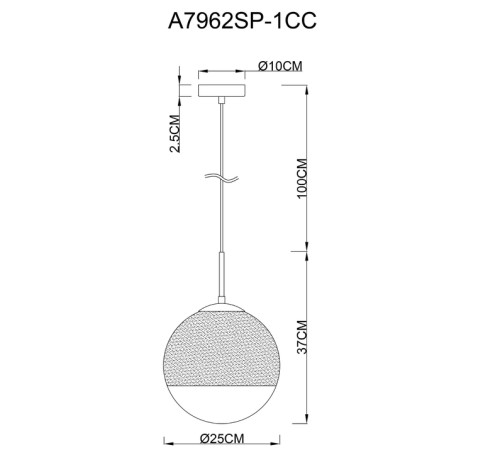 Подвесной светильник A7962SP-1CC Arte Lamp со стеклянным хромированным плафоном Подвесной светильник A7962SP-1CC Arte Lamp со стеклянным хромированным плафоном