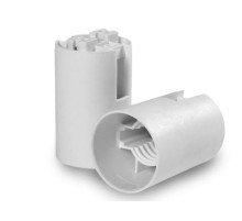  023980 Патрон Е14 гладкий белый