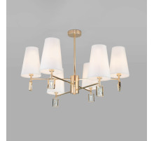 60137/6 золото EUROSVET Потолочная люстра с ткаевыми абажурами