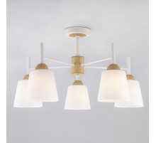 70085/5 белый EUROSVET Потолочная люстра со стеклянными плафонами