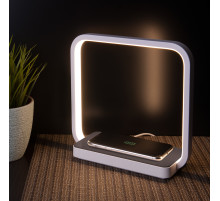 80502/1 коричневый EUROSVET Светодиодная настольная лампа с беспроводной зарядкой QI