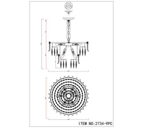 Подвесная люстра 2734-9PC Favourite Подвесная люстра 2734-9PC Favourite