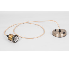  22363 Ретро патрон с проводом, цвет черное золото 