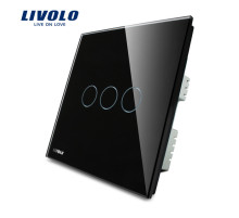 СЕНСОРНЫЙ ВЫКЛЮЧАТЕЛЬ LIVOLO НА 3 ЛИНИИ С ПАНЕЛЬЮ ЧЕРНЫЙ