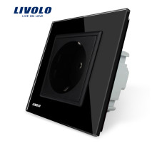 розетка LIVOLO ОДНОПОСТОВАЯ С РАМКОЙ ЧЕРНАЯ