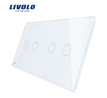 ПАНЕЛЬ ДВОЙНАЯ ДЛЯ ДВУХ ДВУХКЛАВИШНЫХ СЕНСОРНЫХ ВЫКЛЮЧАТЕЛЕЙ БЕЛАЯ