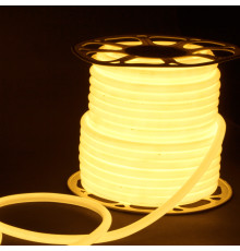 Светодиодный шнур LS 003 220V 9,6 IP67 Гибкий неон LS003 220V 9.6W 144Led 2835 IP67 16mm 3300K круглый теплый белый, 50 м
