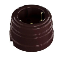  GE30301-04 Ретро розетка пластиковая с заземляющим контактом, цвет - коричневый. Серия "Усадьба"